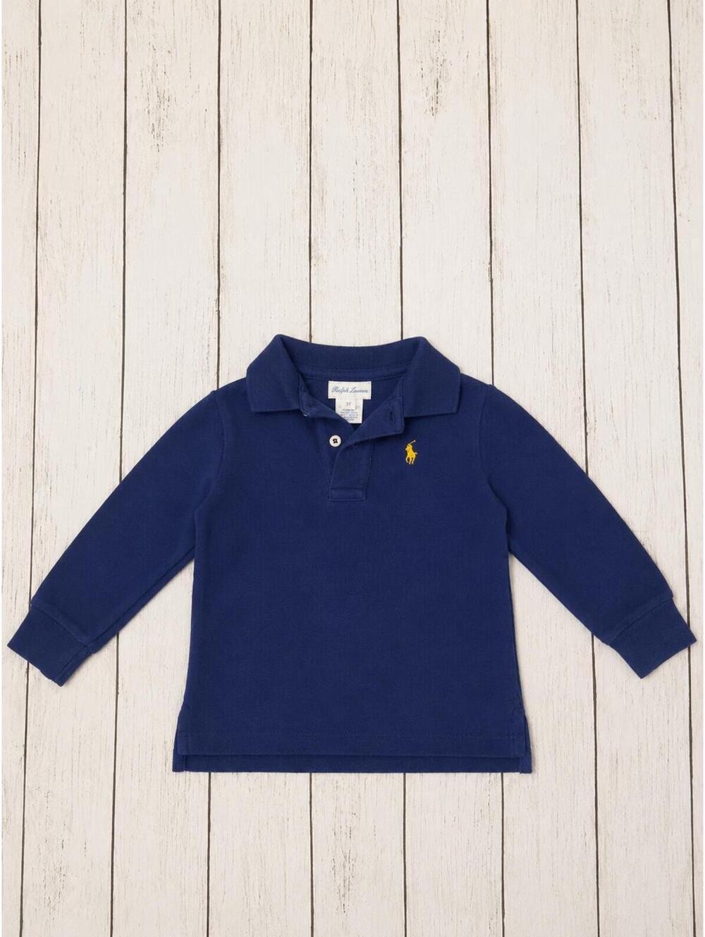 Ralph Lauren Baby Boys Navy Blue Long Sleeve Polo Shirt 12M